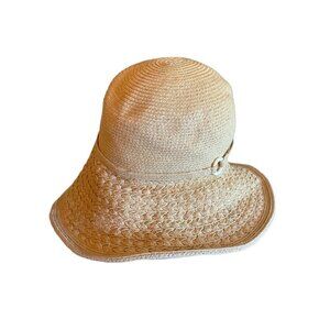 Nine & Co. Beige Woven Braided Wide Brim‎ Sun Hat